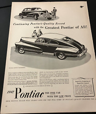 1942 Pontiac Torpedo - Vintage Original Print Ad / Wall Art - WW2 Era - CLEAN picture