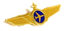 Airlines Pilot Wings Captains Gold Metal Airplane Badge Pin picture
