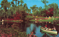 Cypress Gardens FL Florida, Boating on Lake Eloise, Vintage Postcard picture