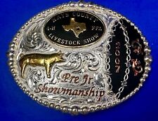Hays County Texas 4H FFA Livestock Show 2007 Jr Showmanship Trophy Belt Buckle picture