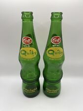 Vintage Quiky Soda Pop Bottle Lot 10 Oz Ribbed Green Glass *Read Description* picture