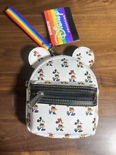 LOUNGEFLY RAINBOW DISNEY MICKEY & MINNIE PRIDE MINI BACKPACK WRISTLET NWT picture