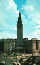 Cleveland OH-Ohio 1964 Terminal Tower Building & Public Square Vintage Postcard picture