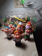 Vtg 1970's walt disney productions 7 dwarfs squeaky toy lot with orig. package picture
