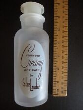 ESTEE LAUDER Youth Dew Creamy Milk Bath FROSTED EMPTY GLASS BOTTLE 5.75 x 2 inch picture