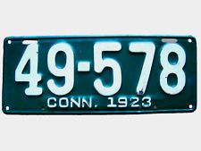 1923 Connecticut passenger License Plate 101 years old and still has gloss picture