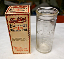 Vintage 1940's Faultless Diamond I Nursing Bottle in Original Box Alton Illinois picture