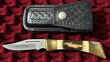 Vintage  Parker Imai K-267 Folding Hunter Knife w/ Stag Handle Original Sheath picture