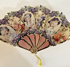 Vintage 1991 Victorian Paper Hand Fan - Gallery Graphics picture