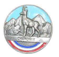 Vintage 1900s Chamonix French Made Ski School Pin Badge picture