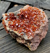 Fine Red VANADINITE Crystal on Matrix Rock - Mibladen, Midelt, MOROCCO picture