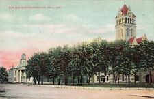 Old & New Court House Knox Indiana IN Starke County 1909 Postcard picture