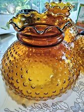 vintage mid-century hobnail amber glass pole lamp cover shade lampshade picture