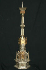 Vintage Large Hand Crafted Ornate Metal Church Cathedral Candlestick picture