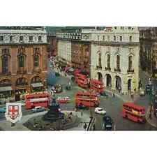 Piccadilly Circus Street Scene Buses Aerial London UK Postcard picture