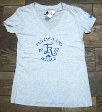 NEW Disney Parks Fantasyland Royals 1937 Women's Grey V-Neck T-Shirt L picture