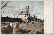 1908 Postcard Loading Cotton Galveston Texas Tx Ship picture