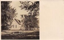 Griswold IA~Presbyterian Church on a Shady St~Belltower w/Battlements RPPC 1907 picture