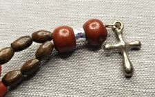 Vintage Rosary Episcopalian Anglican Chaplet Brown Red Beads Christian H85 picture
