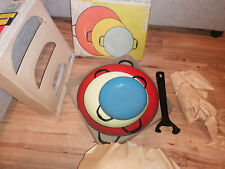 Vintage 3 Emo Celje Yugoslavia Enameled Cooking Pan Red Yellow Blue In Box picture