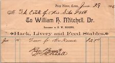 1900 William R Mitchell Dealer Hack Livery Feed Stables SEEP RIVER CT  BS38 picture