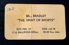 NEW YORK KNICKS Bill Bradley Autographed Lecture Ticket 02/25/1973  - RARE picture
