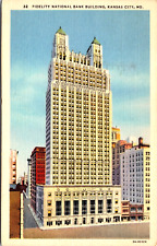Fidelity National Bank Building, Kansas City MO, Twin Towers, Linen, Posted 1947 picture
