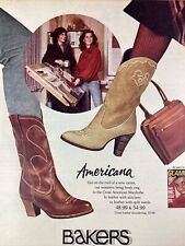 Atlanta GA Print Ad 1979 AJC Cowboy Cowgirls Boots Baker’s Shoe Store Americana picture