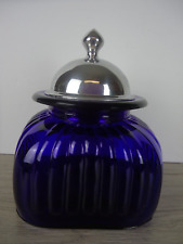VTG Artland Glassware Kitchen Canister Cobalt Blue Glass 7 in Replacement picture