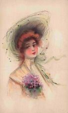 c1905 Fashionable Woman Pretty Lady Illustration by Rotograph Vintage Postcard picture