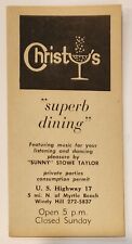 Vintage Christy's Superb Dining Menu Myrtle Beach South Carolina Rare picture