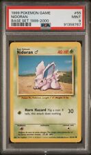 Nidoran Base Set WOTC Pokemon Card 55/102 - 4TH PRINT ©️ 1999 - 2000 PSA 9 picture