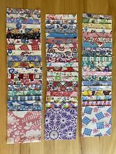 Vintage Feed Flour Sack Fabric Pieces Quilting Charms 5” x 5”. Set of 60 (#246) picture