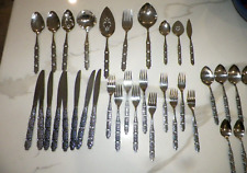 VTG ONEIDA COMMUNITY MCM MID CENTURY MODERN STAINLESS STEEL FLATWARE 42 PIECES picture