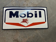 RARE PORCELAIN MOBIL   ENAMEL SIGN 60 INCHES picture