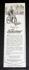 1919 OLD MAGAZINE PRINT AD, KOKOMO LONG-LIFE BICYCLE TIRES, WITH STUDDED TREADS picture