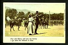 Military postcard U.S. Army soldier WWI Sentimental love couple Song Series 1805 picture
