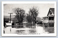 Vintage Postcard Plymouth NH Flood Scene Flooded Houses Tichnor Bros. Q26 picture