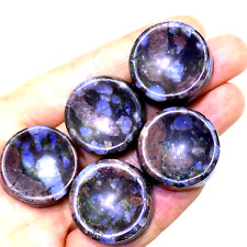 TOP Natural Blue amphibole stand hand Carved -polished crystal reiki healing 5PC picture