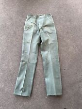 US Army 1950s HBT Fatigue Pants Size 27 X 32 Worn (V362 picture