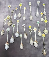 Collector Vintage Souvenir Spoons Lot of 20 Silver Plated Pewter Stainless LOT 1 picture