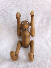 Vitg. Mid Century Kay Bojesen Style Teak Wood Hanging Wooden Articulated Monkey picture