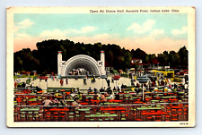 posted postcard 5.5x3.5 in Open Air Dance Hall Russells Point, Indian Lake Ohio picture