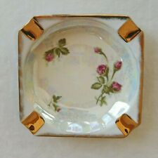 Vintage Norcrest lusterware Moss rose gold trimmed ashtray picture