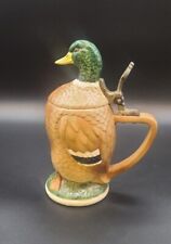 Vintage Hachiya Brothers of Japan Mallard Drake Duck Beer Stein Ceramic Figural picture