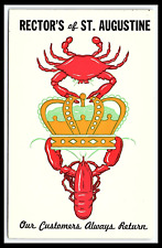 St. Augustine FL Postcard Rector's Restaurant King Crab Seafood Unposted  pc269 picture