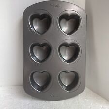 Wilton 6 Non-Stick Heart Shaped Mini Bundt Cupcakes Pan Valentines Day picture