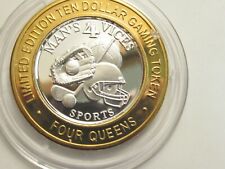 Four Queens Las Vegas Ten Dollar Silver Gaming Token, Man's Vices - Sports picture