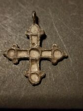 ANTIQUE VIKING-AGE c.10-13th CENTURY LARGER BRONZE CROSS INLAID with ENAMEL picture