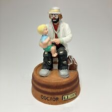 Emmett Kelly Jr. Musical Clown Doctor Figurine Holding Child On Lap picture